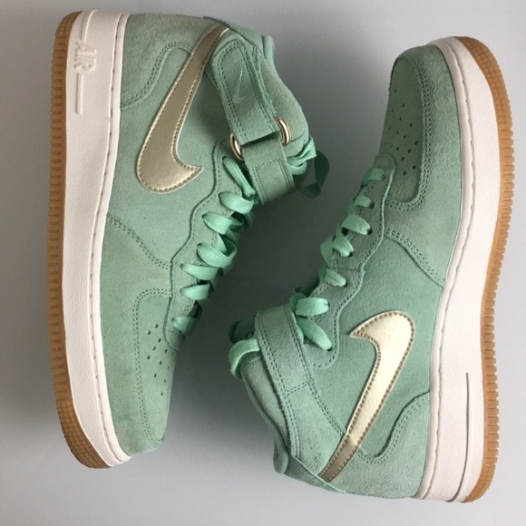 mint green air force 1 high top